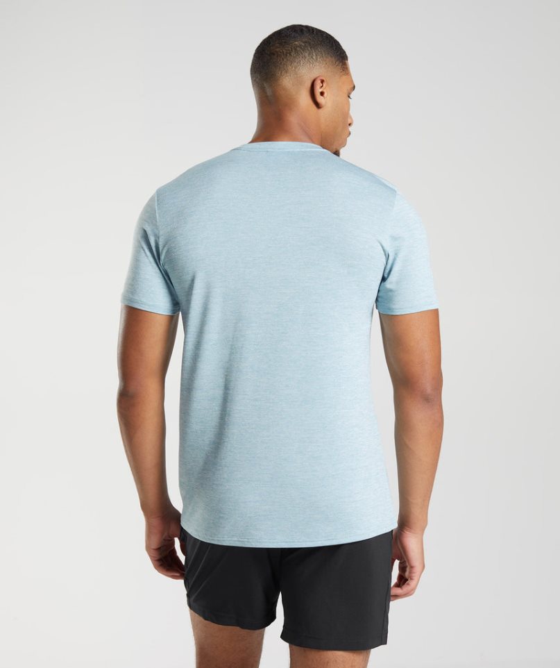 Men's Gymshark Arrival T-Shirts Light Blue | NZ 6HCOPJ